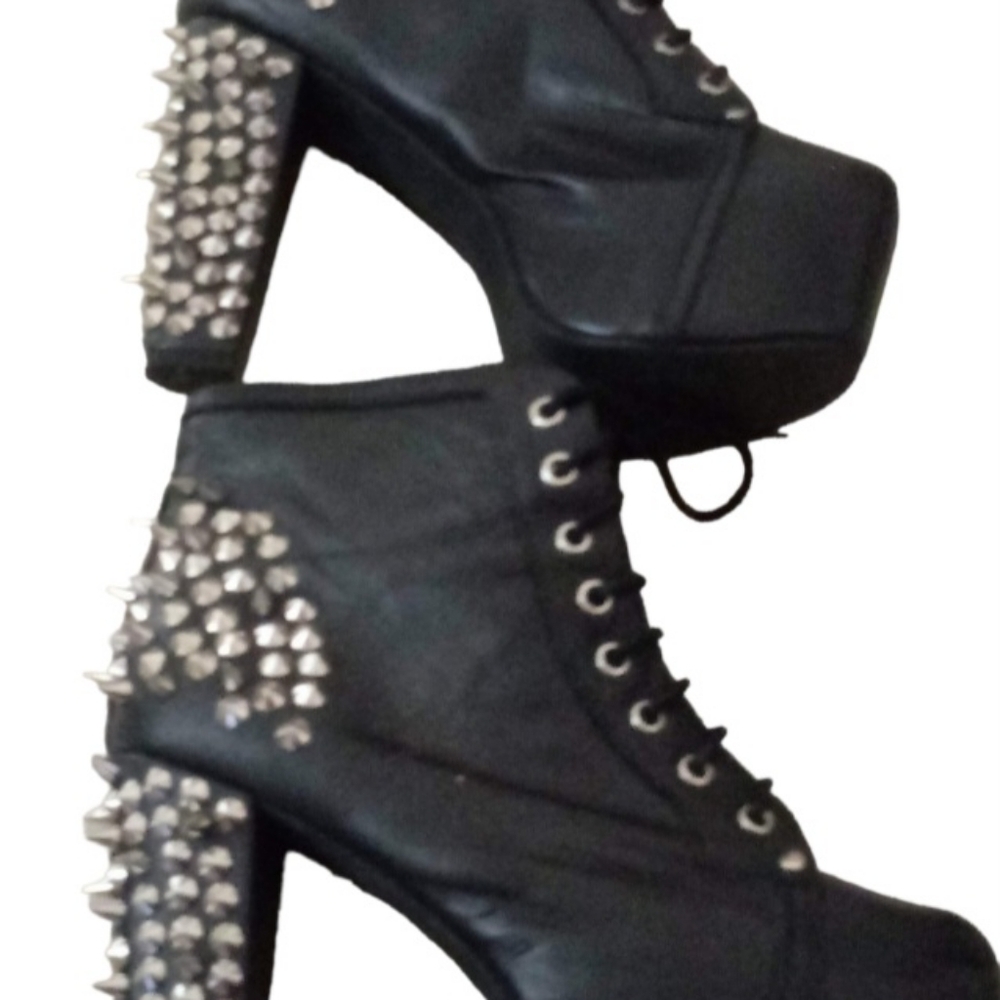 Leather Platform Boots Size 10